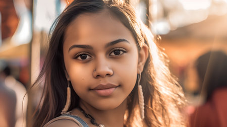 Portrait of a beautiful young asian woman looking at camera.の素材