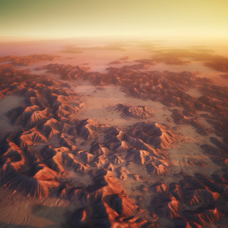 Fantasy alien planet. Mountain and lake. 3d render illustrationの素材