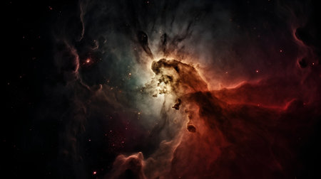 Fiery explosion in space. Elements of this image furnished by NASAの素材