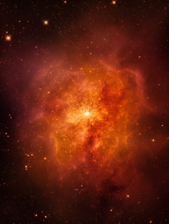 Abstract space background with nebulae and stars. 3D renderingの素材