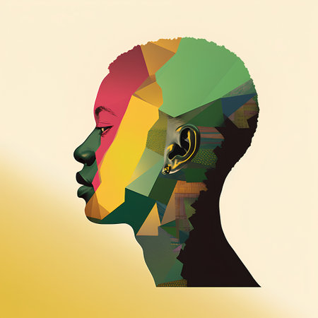 Portrait of a man with african appearance. Vector illustration.の素材