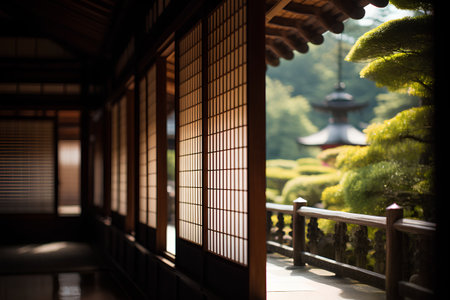 Japanese temple in Kyoto, Japan. Shallow depth of field.の素材