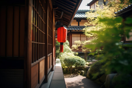 Traditional Japanese architecture in Kyoto, Japan.の素材