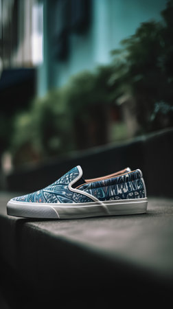 Sneakers on the street in the city. Selective focus.の素材