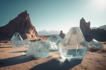 Icebergs in the desert of the Sahara desert, Morocco.の素材