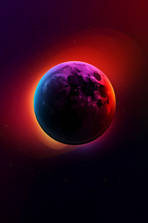 Earth planet in outer space. Vector illustration of planet in space.の素材