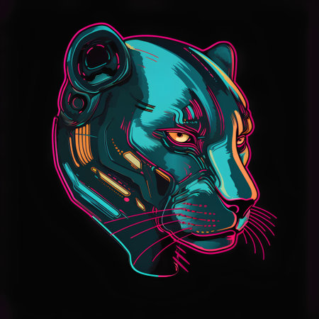 Panther head. Vector illustration for t-shirt, tattoo or print.の素材