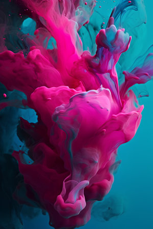 Colorful ink in water. Abstract background. 3d rendering.の素材