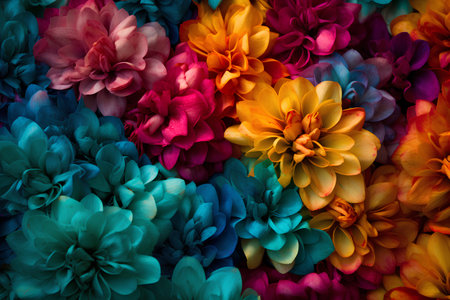 Colorful floral background of dahlia flowers. Close-up.の素材