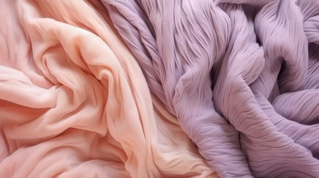 background of pink and beige fabric, close-up, macroの素材
