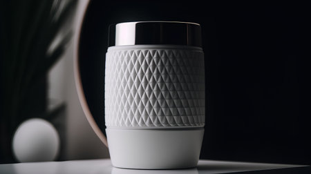 Cosmetic bottle on the black background. 3d rendering mock upの素材