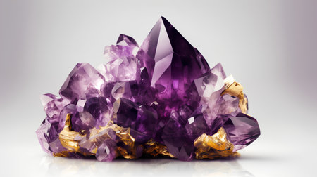 amethyst on a white background (high resolution 3D image)の素材