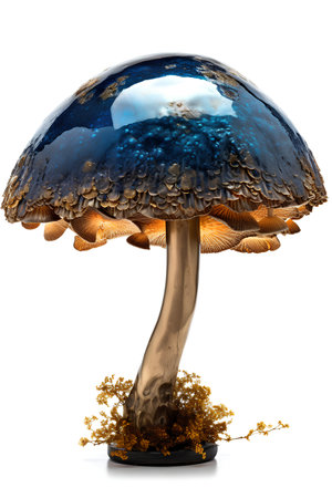 3d render of mushroom isolated on white background with clipping path.の素材