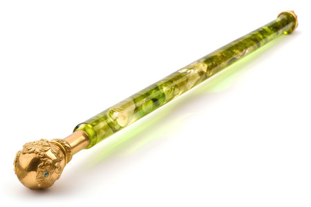 Green champagne bottle isolated on white background. Clipping path included.の素材