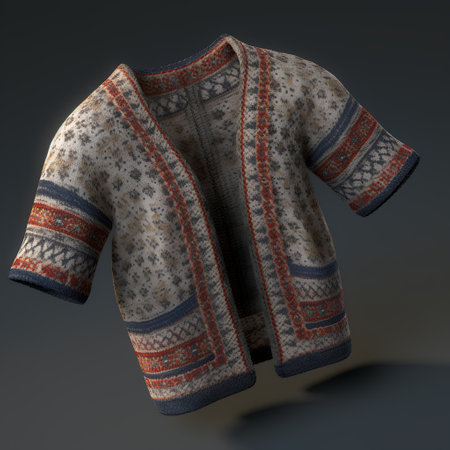 Woolen sweater with a pattern on a dark background. 3d renderingの素材