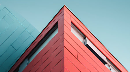 Modern office building detail. Architectural background. 3d render illustrationの素材