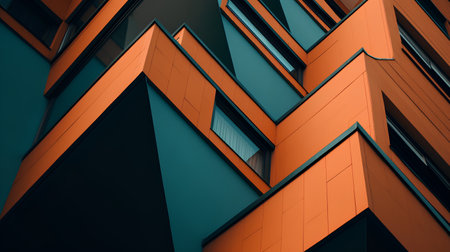 Abstract architecture background, modern building detail, 3d render illustration.の素材