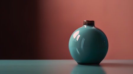 3d rendering of a blue glass vase on a dark backgroundの素材