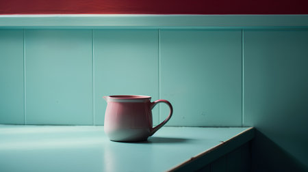 Cup of coffee on the table in vintage color tone style.の素材