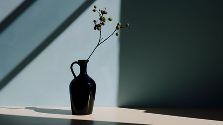 Still life with vase and dry branch. 3d render.の素材