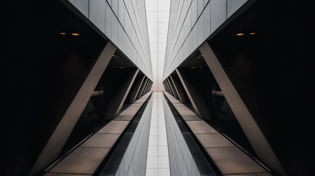 Abstract modern architecture background. Perspective view of modern architecture. 3d render illustrationの素材