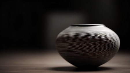 Vase on the wooden floor. Shallow depth of field.の素材