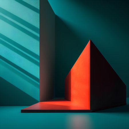 Minimalist geometrical abstract background, 3d render.の素材