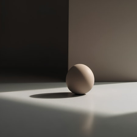 3D render of a single egg on a light background with shadowsの素材