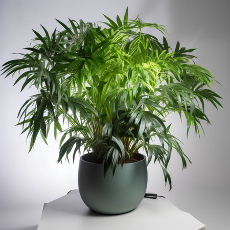 Houseplant in a pot on a white background. 3d renderingの素材