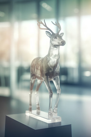 reindeer statue in museum,vintage color tone,selective focusの素材