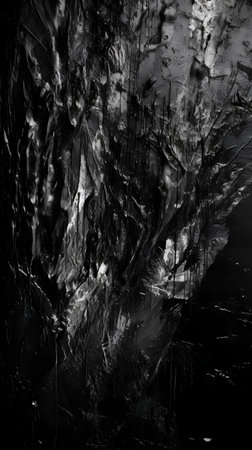 Stalactites and stalagmites on a black backgroundの素材