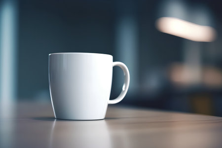 Coffee cup on the table in coffee shop, stock photoの素材