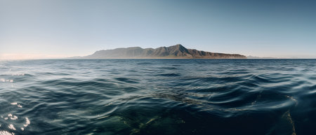 Beautiful seascape with mountains on the horizon. Composition of nature.の素材