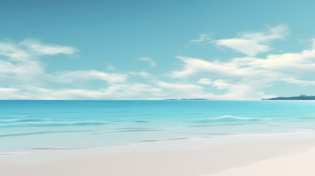 beautiful beach and tropical sea. 3d rendering and illustration.の素材