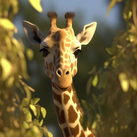 Giraffe in the wild, portrait of a giraffe.の素材