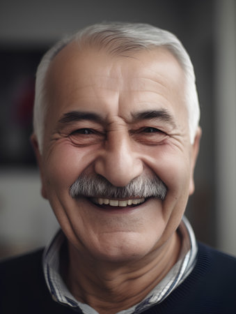 Portrait of an old man with a gray beard and mustache.の素材