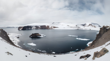 Icebergs in the ocean. Beautiful winter landscape. Iceland. Toned.の素材