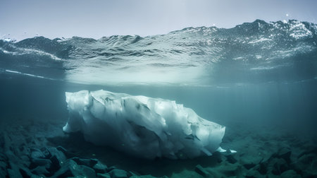 Iceberg in the ocean. 3d illustration. Conceptual imageの素材