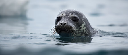 Close-up portrait of grey seal (Halichoerus grypus)の素材