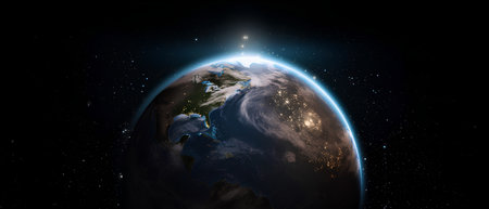 Planet Earth from space. Elements of this image furnished by NASA.の素材