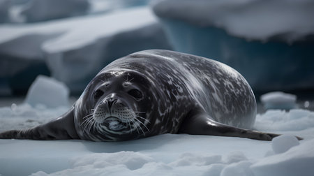 seal on the ice floe in Antarctica. 3d renderingの素材