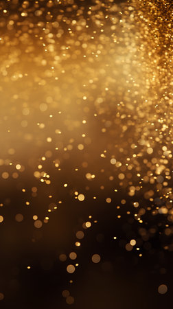 Abstract gold bokeh background. Golden glitter lights defocused.の素材