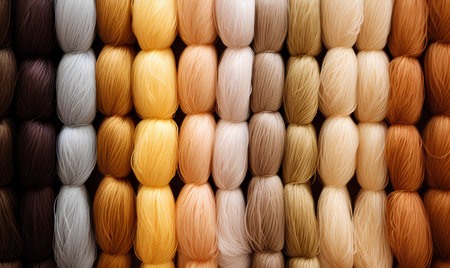 Colorful wool yarns as a background. Close-up.の素材