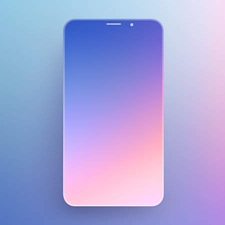 Realistic smartphone mockup with gradient background. Vector Illustration.の素材