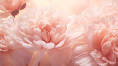 Beautiful peony flowers as floral background, pastel colors.の素材