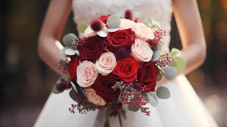 Beautiful bridal bouquet in the hands of the bride.の素材