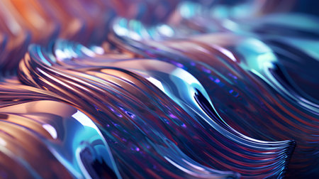 3d rendering of abstract metallic background with some smooth lines in itの素材