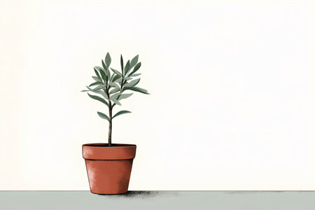 Plant in a pot on a white background. Vector illustration.の素材