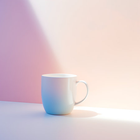 Coffee cup on a pastel background. 3d renderingの素材