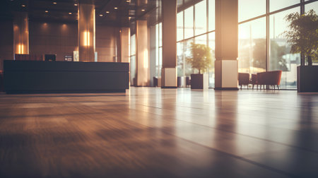 Interior of modern office building. 3d rendering toned imageの素材
